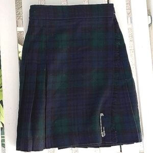 EUC Scottish blue/green tartan plaid wool kilt by Highland Home Industries